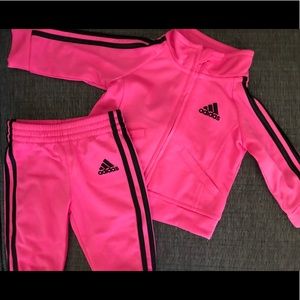 adidas hot pink tracksuit